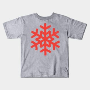 Snowflake in red Winter holidays mood Kids T-Shirt